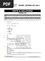 Hints & Solutions: INJSO (STAGE-II) - 2017