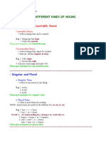 Different Kinds of Nouns: Countable and Uncountable Nouns