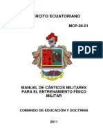 Manual de Canticos Militares para El Entrenamiento Fisico Militar PDF