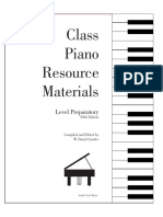 Class Piano Resource Materials: Level Preparatory