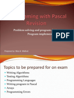 Problem Solving and Program Design Program Implementation: Prepared By: Miss A. Walford