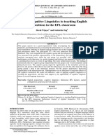 Applying Cognitive Linguistics To Teach Preposition PDF