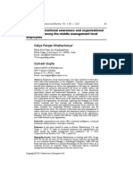 A Study On Emotional Awareness and Organisational Role Stress Among The Middle Management Level Employees