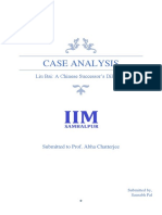 Case Analysis: Liu Bai: A Chinese Successor's Dilemma