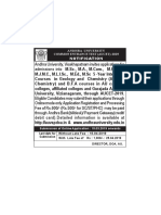 AUCET Notification 2019 PDF