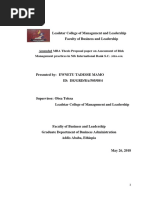 Amended MBA Thesis Proposal Paper On Assessment of Risk: Management Practices in Nib International Bank S.C