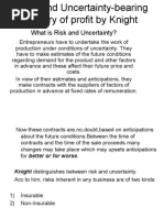 Risk and Uncertainty-Bearing Theory of Profit by Knight