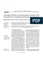 Personality Disorders and Homoeopathy Treatment 16pf Personality Test, Counselling and Homoeopathy Treatment
