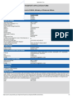 Passport Application Form Government of INDIA, Ministry of External Affairs