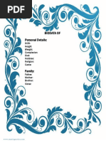 Biodata For Marriage - Floral Format