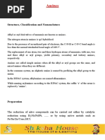 Amines: Structure, Classification and Nomenclature