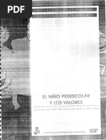 EL NIÑO PREESCOLAR Y LOS VALORES. A NI O TT T) G T A B A, S C A G U D E L E S T U D SEA - Y, I UNIVERSIDAD PEDAGÓGICA NACIONAL PDF