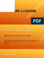 Manager vs. Leader