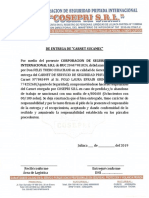 Acta de Entrega de Carnet Sucamec