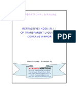 Operational Manual: Refractive Index (R. I.) of Transparent Liquid by Concave Mirror