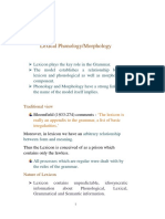 Lexical Morphology 1