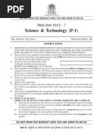 Science & Technology (P-1) : Prelims Test - 7