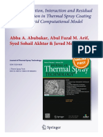 Splats Formation, Interaction and Residual Stress Evolution in Thermal Spray Coating Using A Hybrid Computational Model