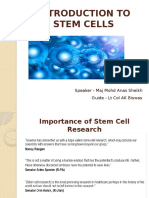 Introduction To Stem Cells: Speaker - Maj Mohd Anas Sheikh Guide - LT Col AK Biswas