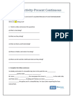 Listening Activity-Present Continuous: 2-Complete The Follow Sentences