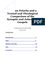 Marcan Priority and A Textual and Theological Comparison of The Synoptic and Johannine Gospels