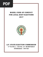 Model Code of Conduct For Local Body Elections 2017: 1 Floor, L - Block, A.P. Secretariat HYDERABAD - 500 022