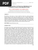 Analysis and Impact of Financial Performance of Commercial Banks After Mergers in India