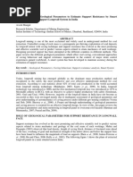 An Investigation of Geological Parameters To Estimate Support Resistance by Smart System of Powered Support Longwall System in India