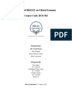 Impact of BREXIT On Global Economy Course Code: BUS-503: Prepared For