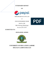 Muhammad Shah INTERNSHIP REPOR Pepsi 2017 Marketing Uoe Report