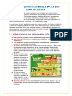 Alimentación Saludable para Los Adolescentes