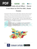 Major Points About Bihar - Know Your State in PDF For SSC, Bank Exams