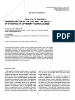 Microbiological Quality of Bottled Drinking W A T E R in The Uae and The Effect of Storage at Different Temperatures