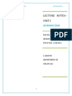 Lecture Notes - Unit I: EID 453 Design Patterns 4/4 B.Tech (CSE B3)