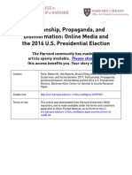 Partisan, Propaganda, and Disinformation: Online Media and The 2016 U.S. Presidential Election - Harvard Study