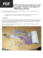 Refillable Cartridge Instructions For Epson P600 ConeColor CIS Instructions