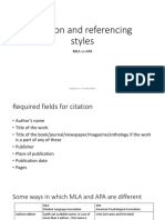 Citation and Referencing Styles