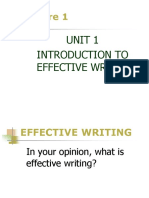 Unit 1 - Intro To Effective Writing