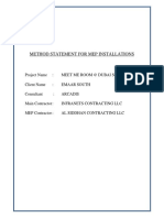 Method Statement For Mep Installations PDF