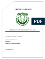 Jamia Millia Islamia: Project On Salaries (Session-2018-2019)