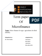 Micro Finance For Agro, Agriculture & Allied Industry