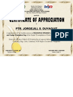 Ptr. Jorgejill S. Duyaguit: in Appreciation of His Humble Service As RESOURCE SPEAKER During The Recollection