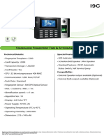 S F T & A T: Tandalone Ingerprint IME Ttendance Erminal