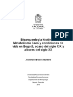 Bioarqueología Histórica Metabolismo Óseo y Condiciones de Vida en Bogotá, Ocaso Del Siglo XIX y Albores Del Siglo XX PDF