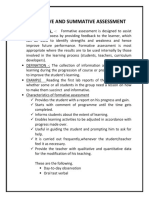 Formative and Summative Assessment