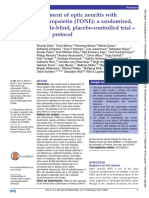 Treatment of Optic Neuritis With Erythropoietin (TONE) : A Randomised, Double-Blind, Placebo-Controlled Trial - Study Protocol