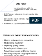 Unit I - EXIM Policy