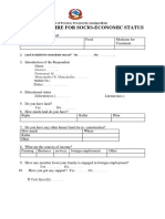 Questionnaire For Socio-Economic Status: District: .. Permanent Id . Muncipality/ R. Muncipality