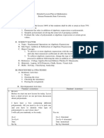 Detailed Lesson Plan in Mathematics (Algebra)