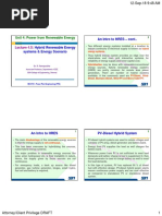 An Intro To HRES - Cont..: Unit 4: Power From Renewable Energy